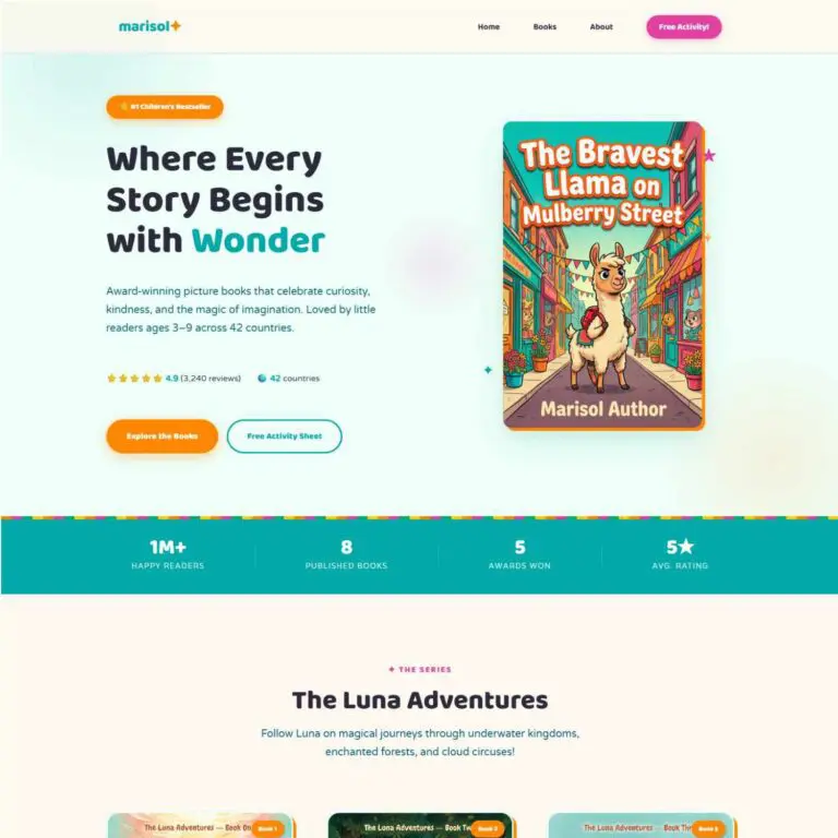Children's author website template