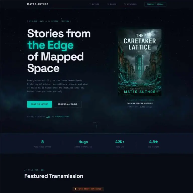 Sci-Fi author website template