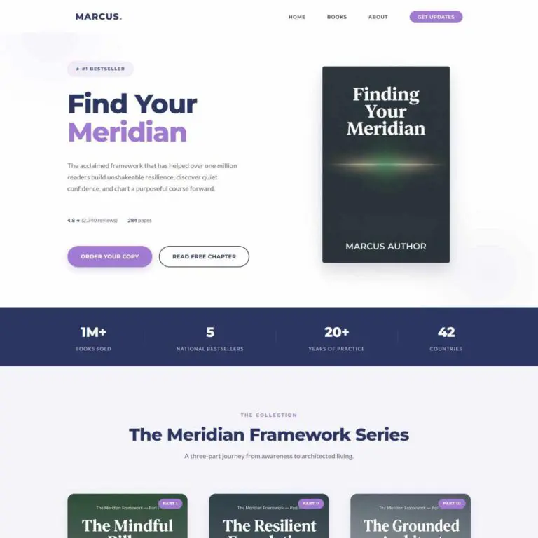 Self-Help author website template