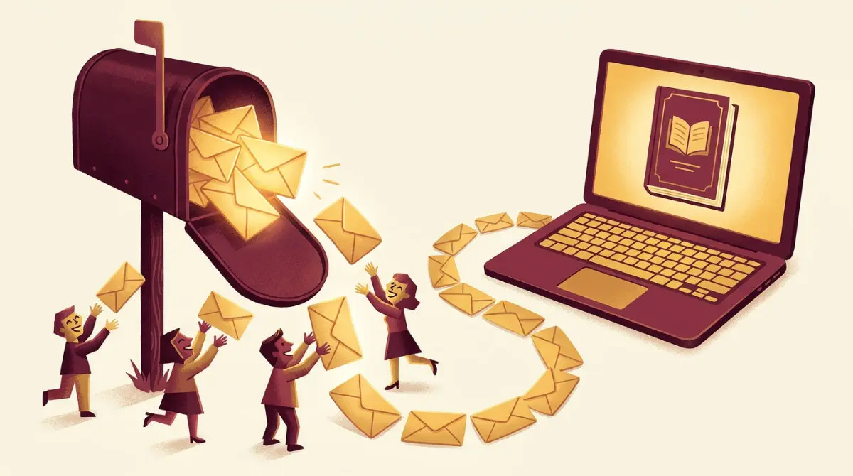 Email signup connecting authors to readers through their website
