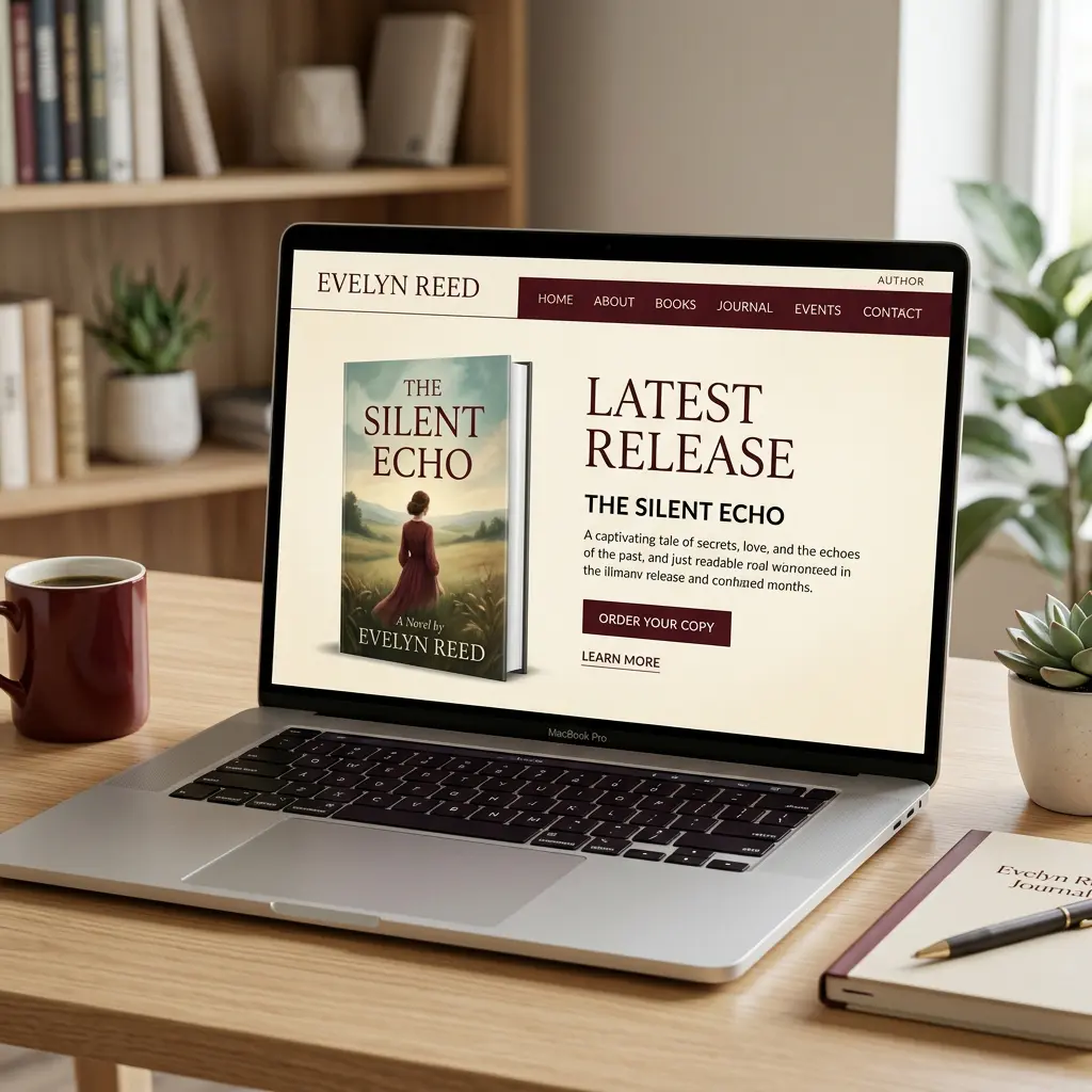 Custom author website design mockup