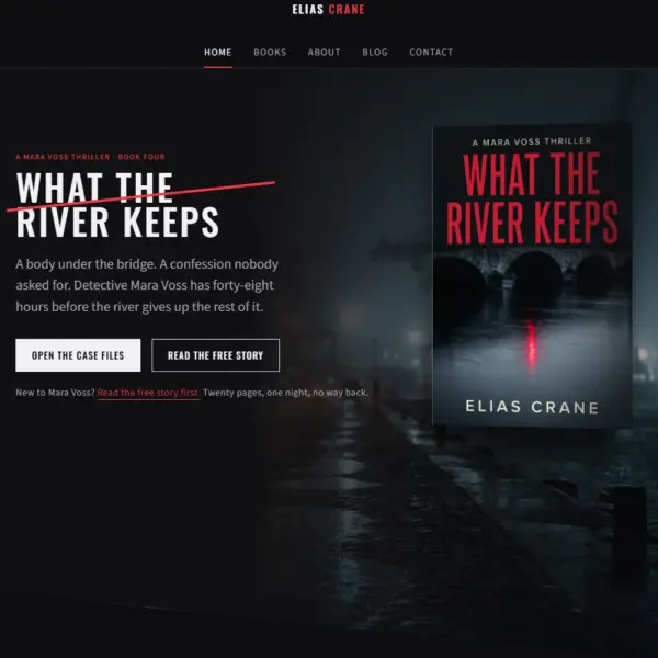 Elias Crane thriller template home page