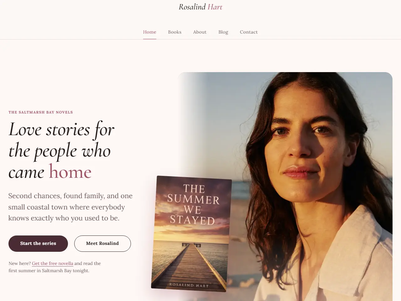 Rosalind Hart romance author website template preview